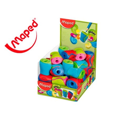 Sacapuntas maped plastico boogy 1 uso con deposito colores surtidos