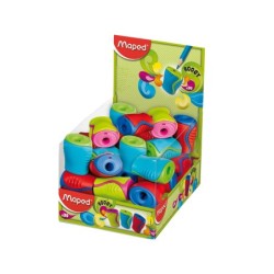 Sacapuntas maped plastico boogy 1 uso con deposito colores surtidos