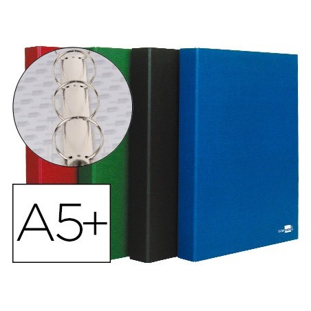Carpeta de 4 anillas 25mm redondas liderpapel cuarto carton forrado paper coat 4 colores surtidos