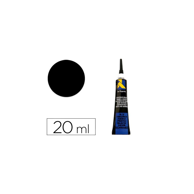 Contorno relieve la pajarita negro r-3 tubo 20 ml