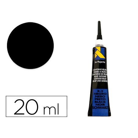 Contorno relieve la pajarita negro r-3 tubo 20 ml