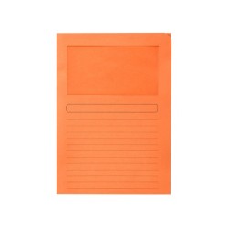 Subcarpeta cartulina q-connect din a4 naranja con ventana transparente 120 g/m2