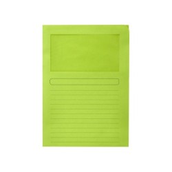 Subcarpeta cartulina q-connect din a4 verde con ventana transparente 120 gr