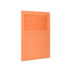 Subcarpeta cartulina q-connect din a4 naranja con ventana transparente 120 g/m2