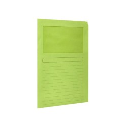 Subcarpeta cartulina q-connect din a4 verde con ventana transparente 120 gr