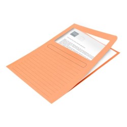 Subcarpeta cartulina q-connect din a4 naranja con ventana transparente 120 g/m2