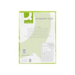 Subcarpeta cartulina q-connect din a4 verde con ventana transparente 120 gr