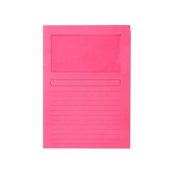 Subcarpeta cartulina q-connect din a4 rosa con ventana transparente 120 g/m2