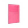 Subcarpeta cartulina q-connect din a4 rosa con ventana transparente 120 g/m2