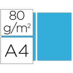 Papel color liderpapel a4 80gr azul turquesa paquete de 100 hojas