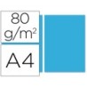 Papel color liderpapel a4 80gr azul turquesa paquete de 100 hojas