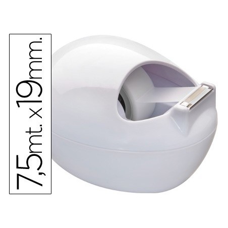 Portarrollo sobremesa scotch color blanco c-36 karim de 7,5 mt x 19 mm incluye rollo de cinta adhesiva magic