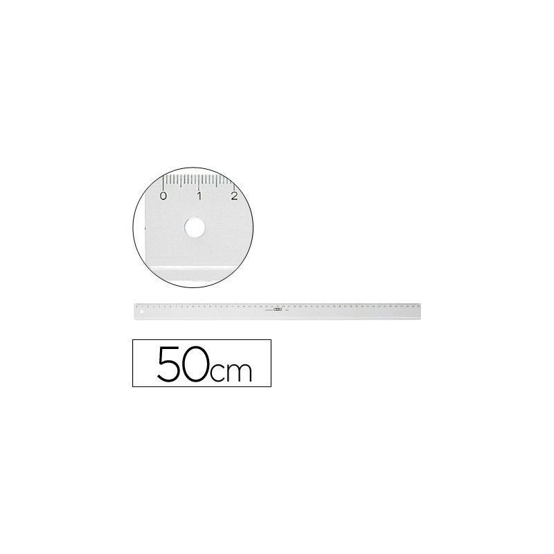 Regla mr 50 cm plastico transparente