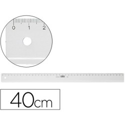 Regla mr 40 cm plastico transparente