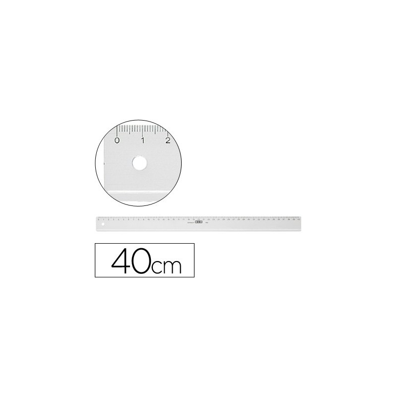 Regla mr 40 cm plastico transparente