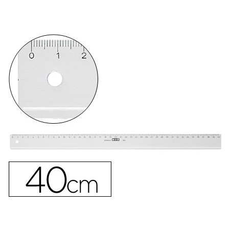 Regla mr 40 cm plastico transparente