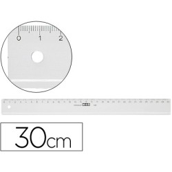 Regla mr 30 cm plastico transparente