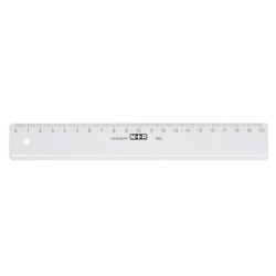 Regla mr 20 cm plastico transparente