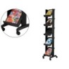 Expositor paperflow de suelo movil 5 estantes de 275x327mm color negro tamaño del expositor 350x1675x385 mm