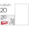 Etiqueta adhesiva apli translucidas 1225 210x297 mm fotocopiadora laser caja con 20 etiquetas