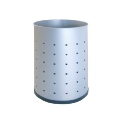 Papelera metalica 101-r plateada pintada perforada 315x215 mm