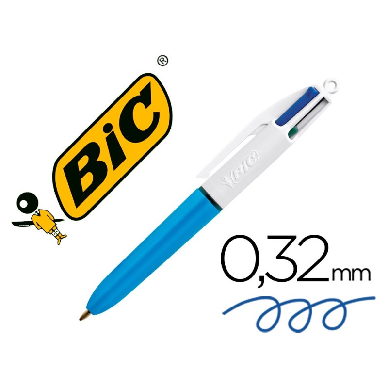 Boligrafo bic cuatro colores mini punta media 1mm Boligrafo bic cuatro colores mini punta media 1mm