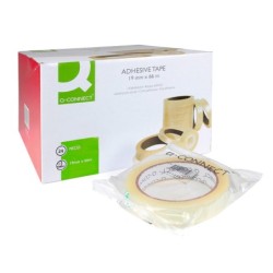 Cinta adhesiva q-connect transparente 66 mt x 19 mm encelofanada