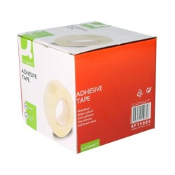 Cinta adhesiva q-connect transparente 33 mt x 19 mm encelofanada