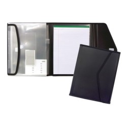Carpeta liderpapel portadocumentos polipropileno con 5 bolsas y bloc de notas cierre de velcro din a4 negro