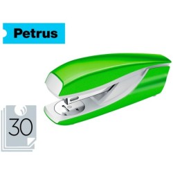 Grapadora petrus mod 635 wow verde metalizada capacidad 30 hojas