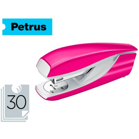 Grapadora petrus mod 635 wow fucsia metalizada capacidad 30 hojas
