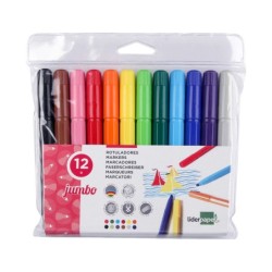 Rotulador liderpapel jumbo caja de 12 unidades colores surtidos