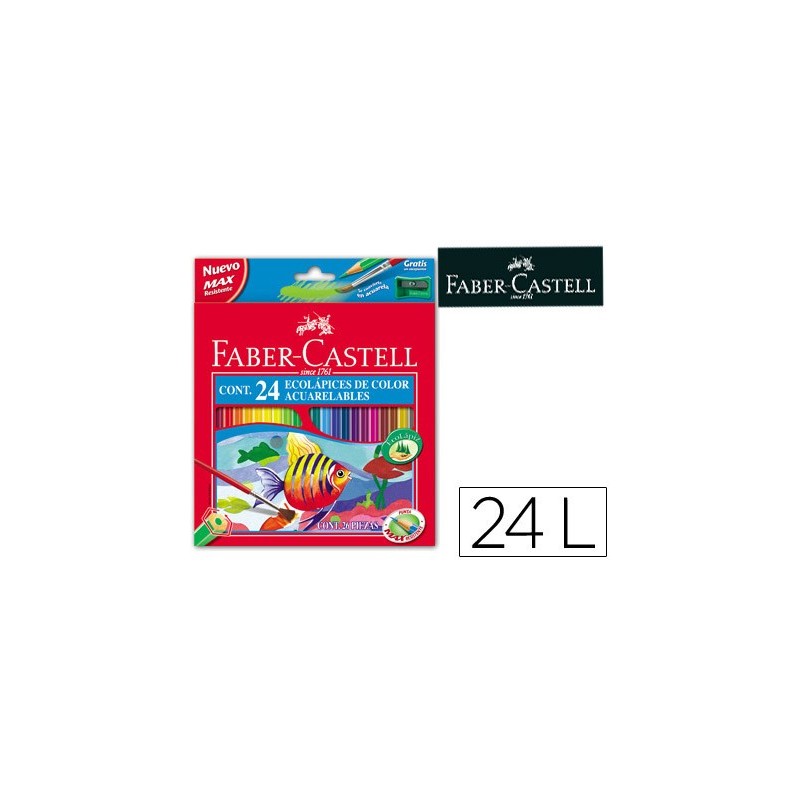 Lapices de colores faber castell acuarelables caja de 24 unidades colores surtidos Lapices de colores faber castell acuarelables caja de 24 unidades colores surtidos