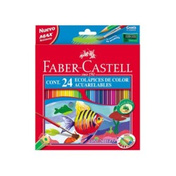 Lapices de colores faber castell acuarelables caja de 24 unidades colores surtidos