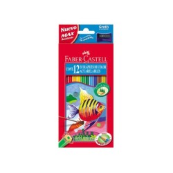 Lapices de colores faber castell acuarelables caja de 12 unidades colores surtidos