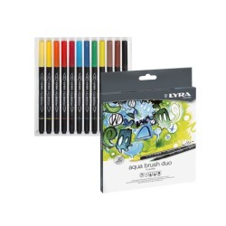 Rotulador lyra aqua brush duo caja de 12 colores