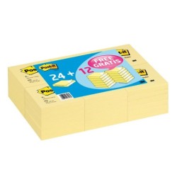 Bloc de notas adhesivas quita y pon post-it 76x76 mm pack promocional 2412 unidades