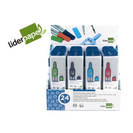 Compas liderpapel con mango extra soft colores surtidos