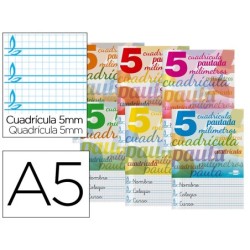 Libreta liderpapel pautaguia tapa cartoncillo 32 hojas din a5 70 g cuadriculado pautado 5 mm