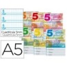 Libreta liderpapel pautaguia tapa cartoncillo 32 hojas din a5 70 g cuadriculado pautado 5 mm