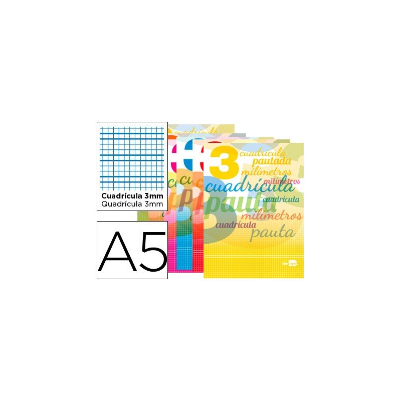 Libreta liderpapel pautaguia tapa cartoncillo 32 hojas din a5 70 g cuadriculado pautado 3 mm con margen Libreta liderpapel pautaguia tapa cartoncillo 32 hojas din a5 70 g cuadriculado pautado 3 mm con margen