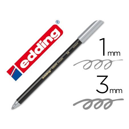 Rotulador edding punta fibra 1200 plata n. 54 punta redonda 1-3 mm