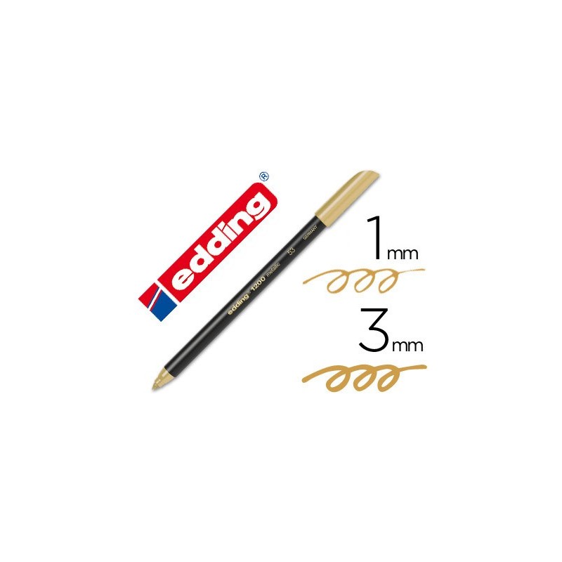 Rotulador edding punta fibra 1200 oro n. 53 punta redonda 1-3 mm