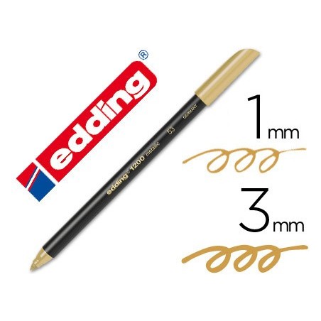 Rotulador edding punta fibra 1200 oro n. 53 punta redonda 1-3 mm