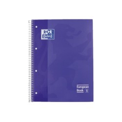 Bloc espiral oxford tapa extradura microperforado din a4 80 hojas cuadros 5mm -color lila