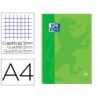 Bloc espiral oxford tapa extradura microperforado din a4 80 hojas cuadros 5mm color verde