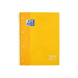 Bloc espiral oxford tapa extradura microperforado din a4 80 hojas cuadros 5mm color amarillo