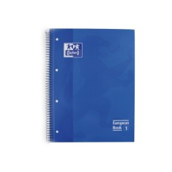 Bloc espiral oxford tapa extradura microperforado din a4 80 hojas cuadros 5mm color azul