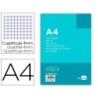 Recambio liderpapel a4 100 hojas 75g/m2 cuadro 4mm con margen 4 taladros