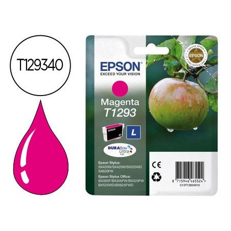 Ink-jet epson stylus t1293 magenta sx420w / 425w / office bx305f / bx320f -alta capacidad-